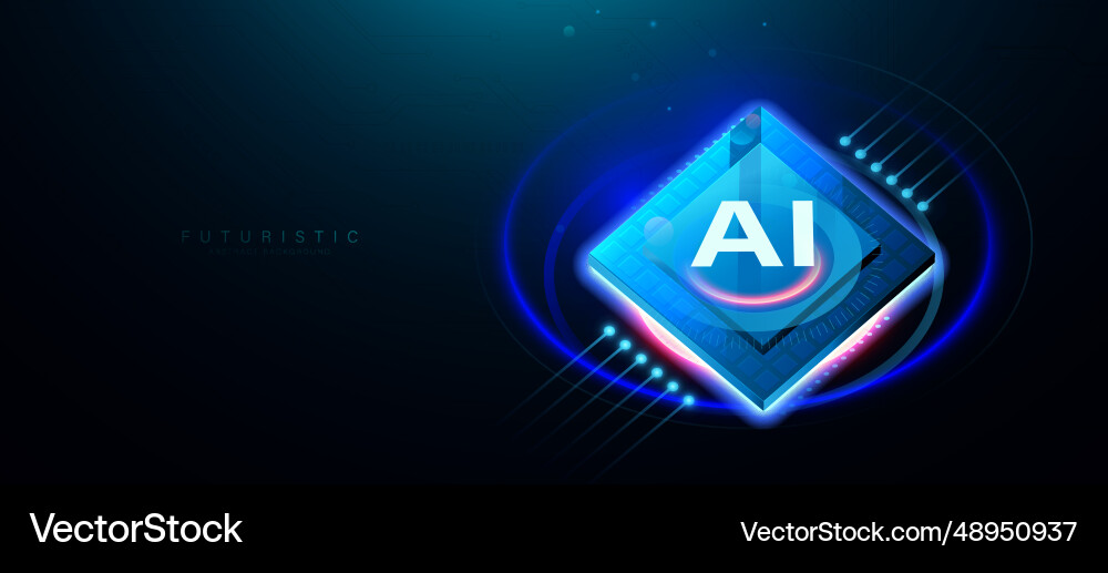 AI Chip Supercomputer Vector Image