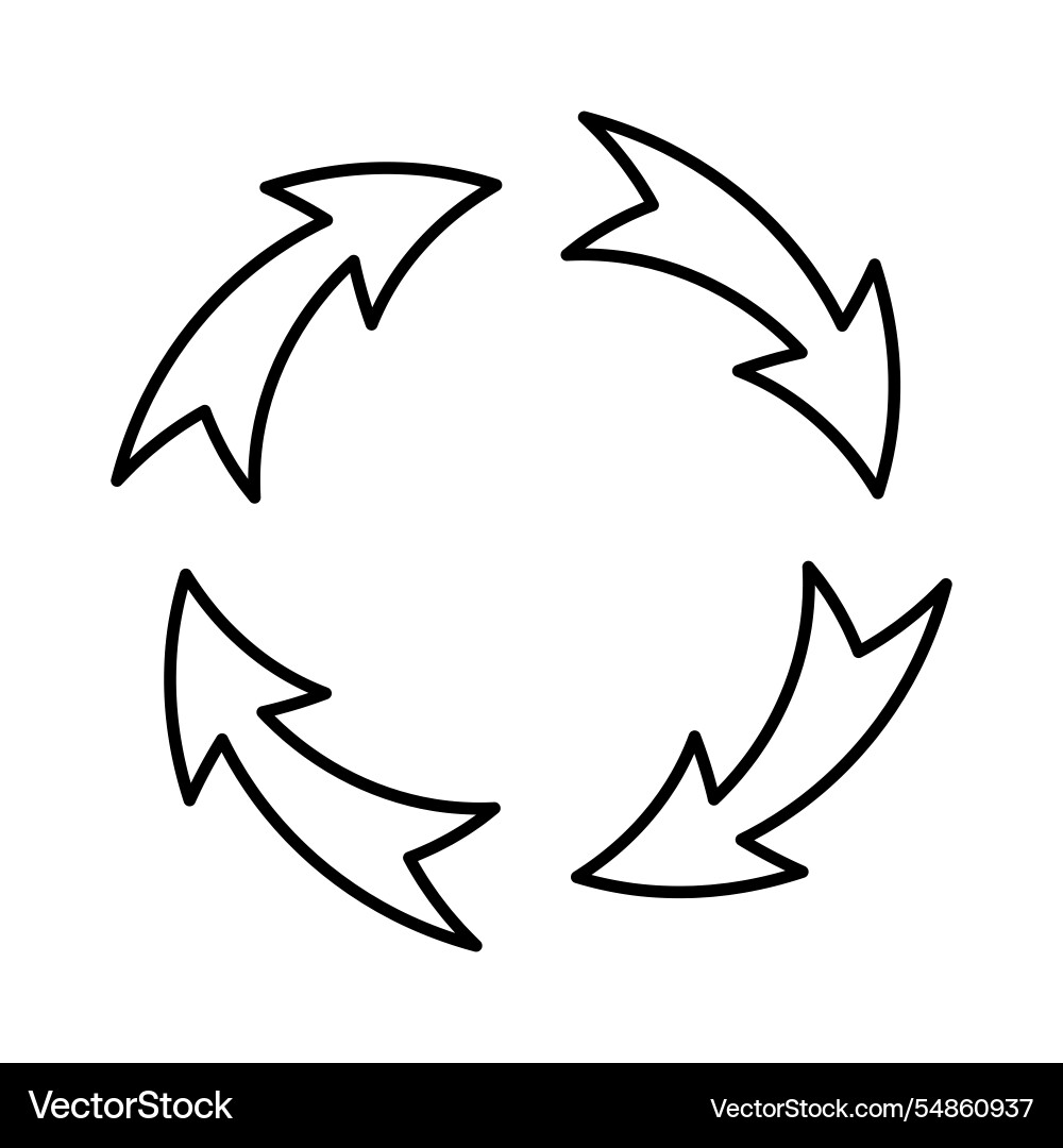 Arrow cycle icon circular flow symbol continuous vector image