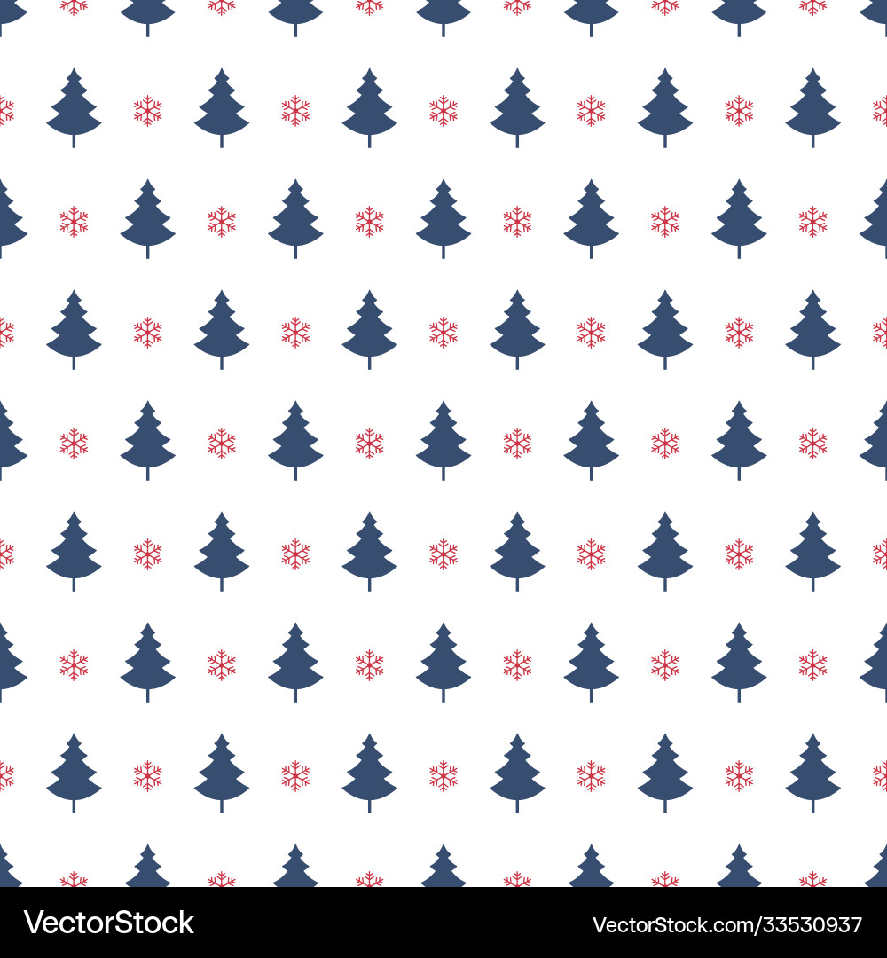 Christmas tree seamless pattern on isolated Christmas tree seamless pattern on isolated vector image