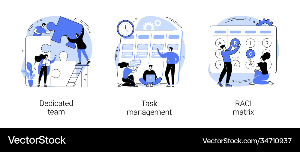 Developers team management abstract concept Developers team management abstract concept vector image
