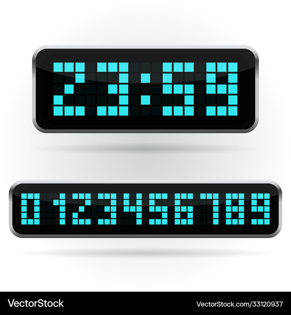 Digital clock and numbers set electronic alarm Digital clock and numbers set electronic alarm vector image