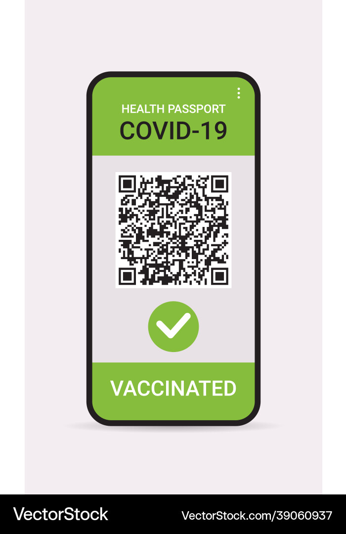 Digital immunity passport with qr code Digital immunity passport with qr code vector image