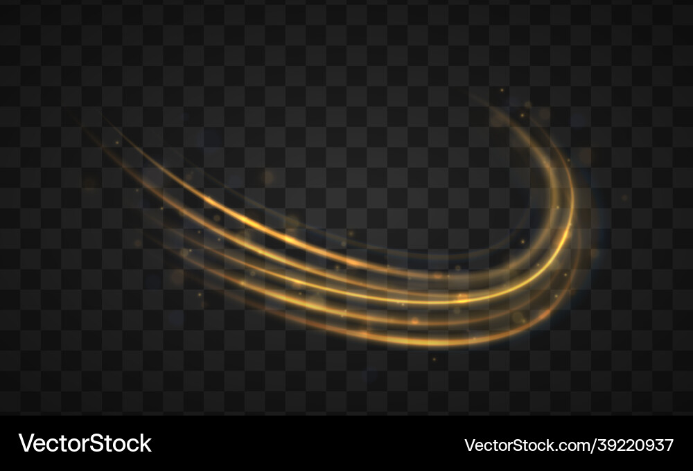 Dynamic golden waves light line bokeh effect Dynamic golden waves light line bokeh effect vector image