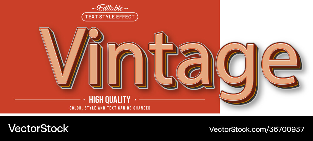 Editable text style effect - vintage Editable text style effect - vintage vector image