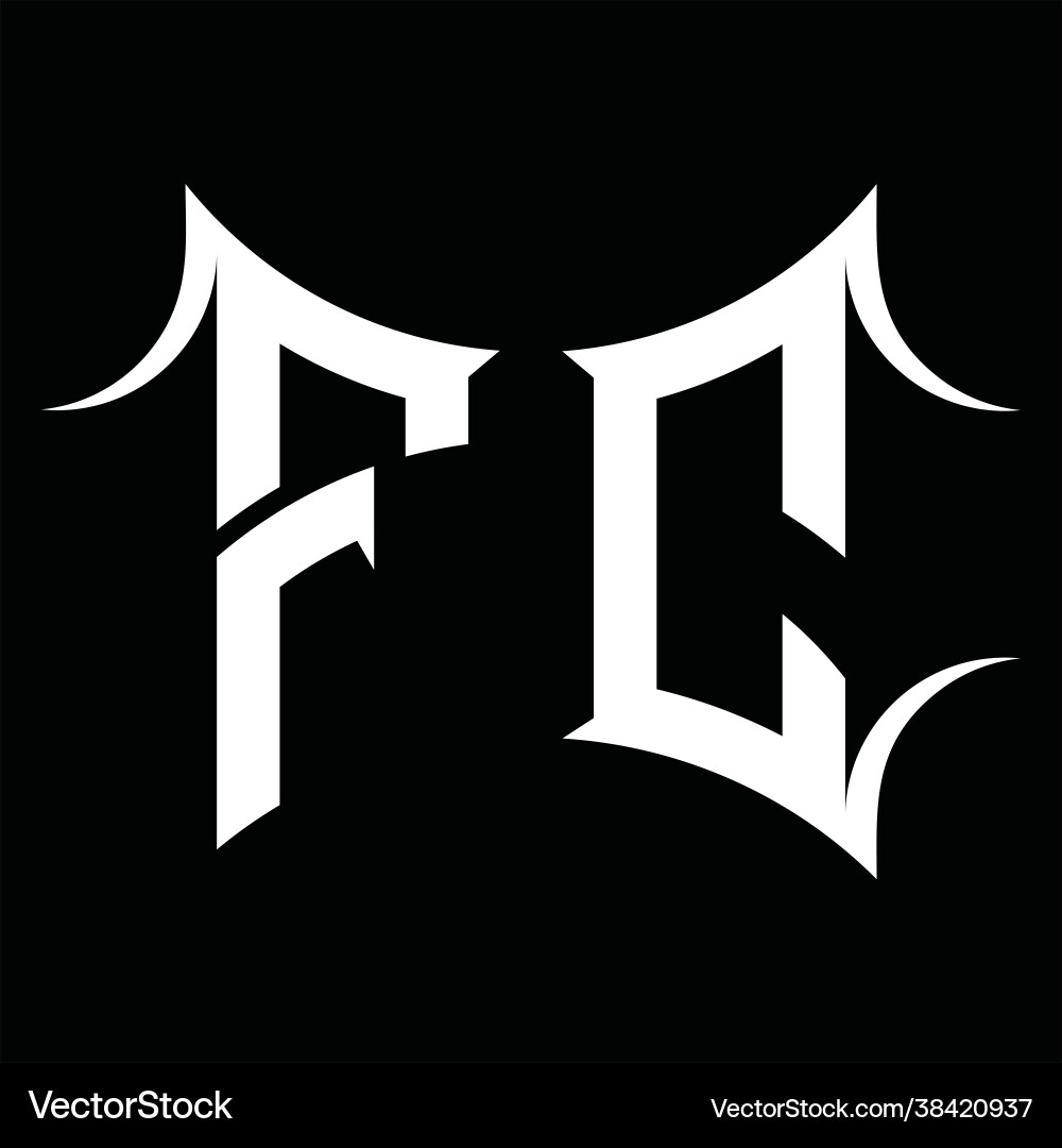 Fc logo monogram with abstract shape design Fc logo monogram with abstract shape design Vector Image
