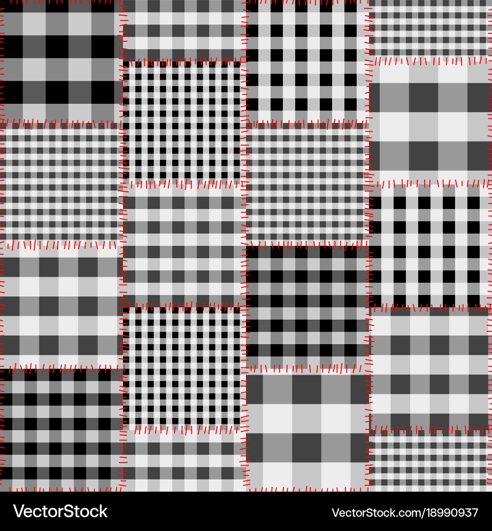 Geometric patchwork pattern of a squares vector image