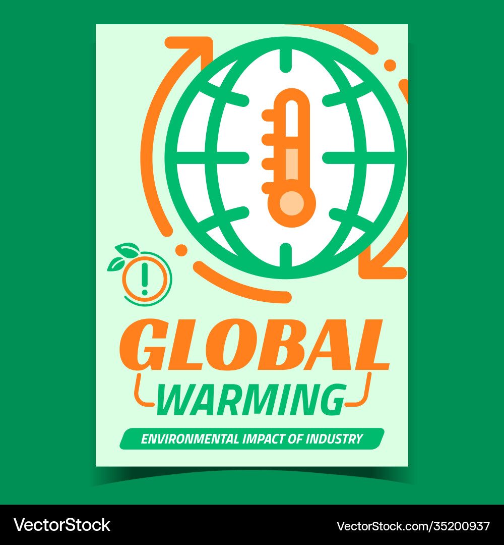 Global warming creative promotional banner Global warming creative promotional banner Vector Image