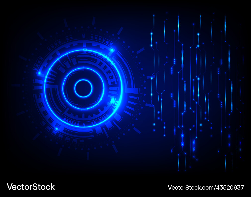 Graphics design circle cog glow concept hitech Vector Image
