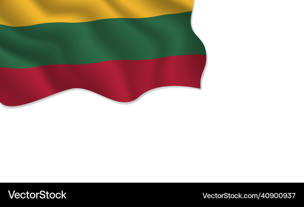 Lithuania flag waving with copy space on isolated Lithuania flag waving with copy space on isolated vector image