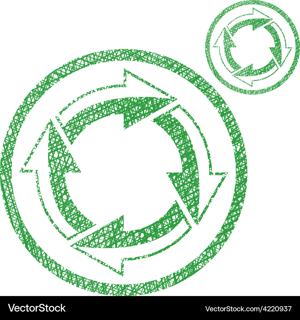 Loop arrows conceptual symbol simple single color Vector Image