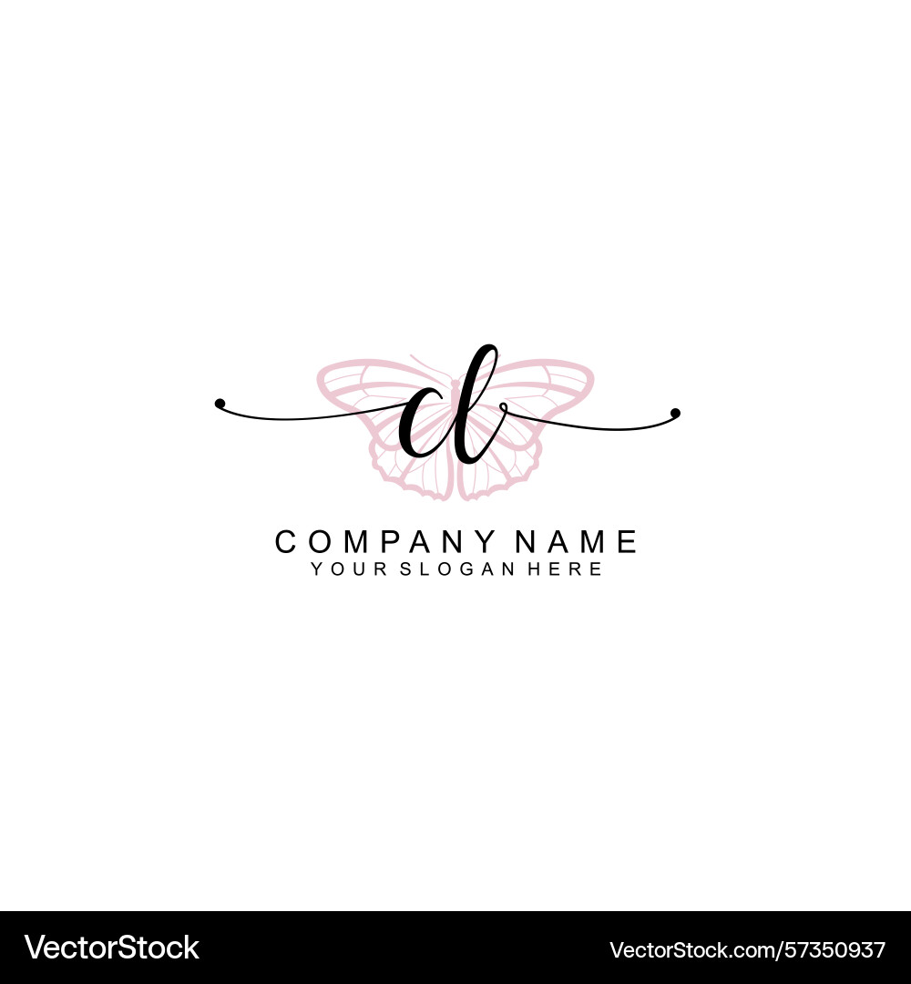 Minimalist handwritten cl initial logos with soft Minimalist handwritten cl initial logos with soft Vector Image