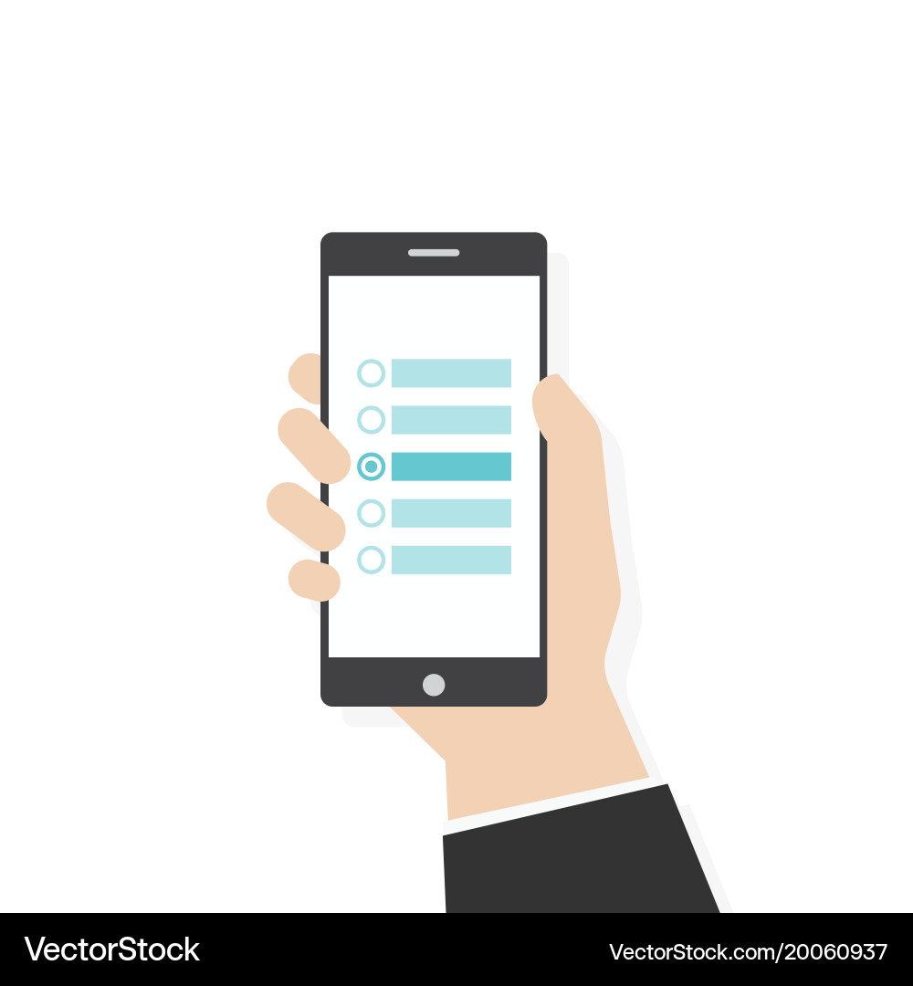 Mobile Umfrage Feedback Vektorbild