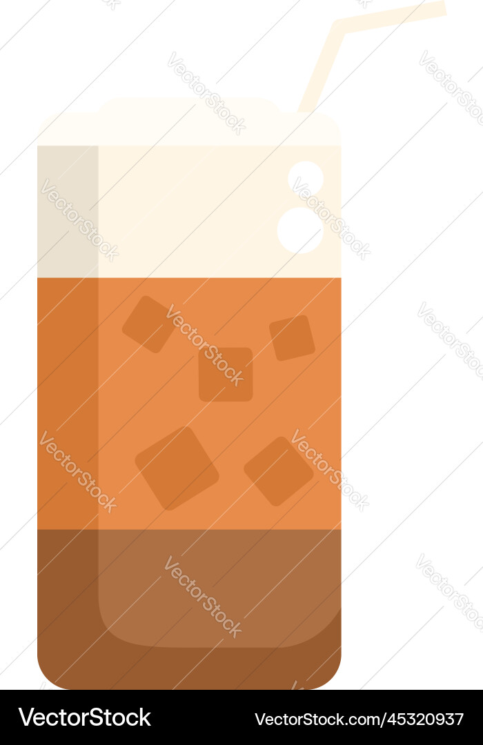 Morning latte icon flat coffee cup Morning latte icon flat coffee cup vector image