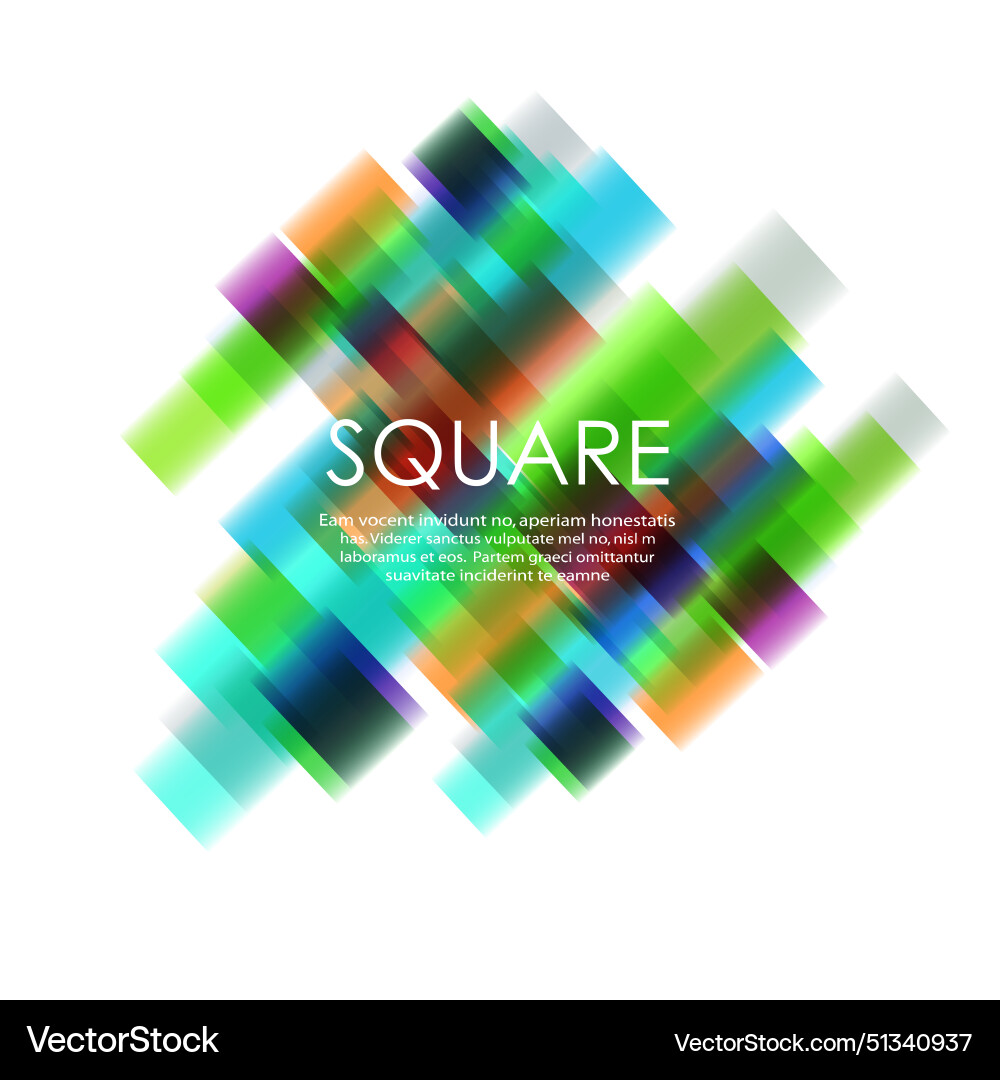 Overlapping color square network design vector image