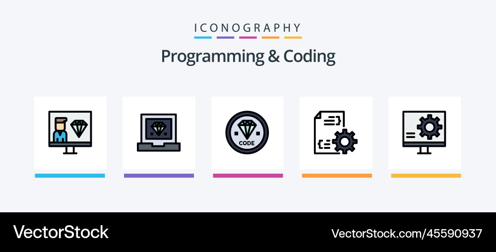 Programmierung und Kodierung Linie gefüllt 5 Icon-Pack Programmierung und Kodierung Linie gefüllt 5 Icon-Pack vektorbild