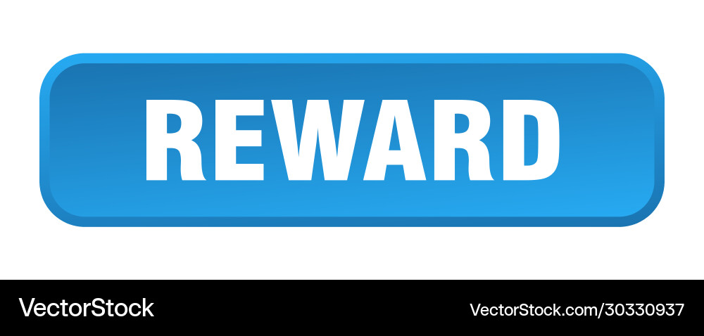 Reward button square 3d push Vector Image