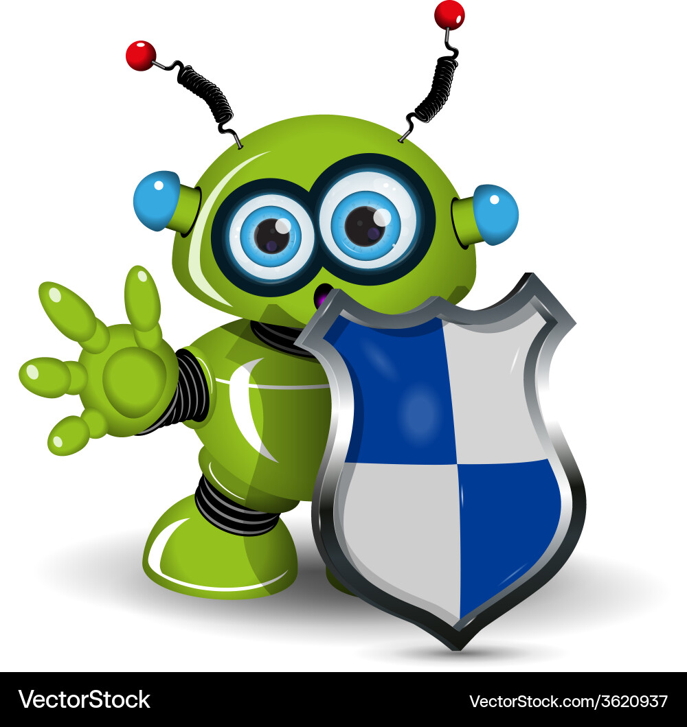 Robot with Shield vector image