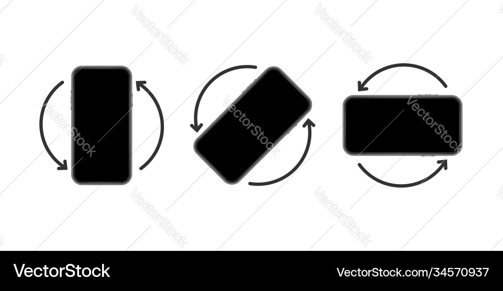 Rotate smartphone isolated icon device rotation Rotate smartphone isolated icon device rotation vector image