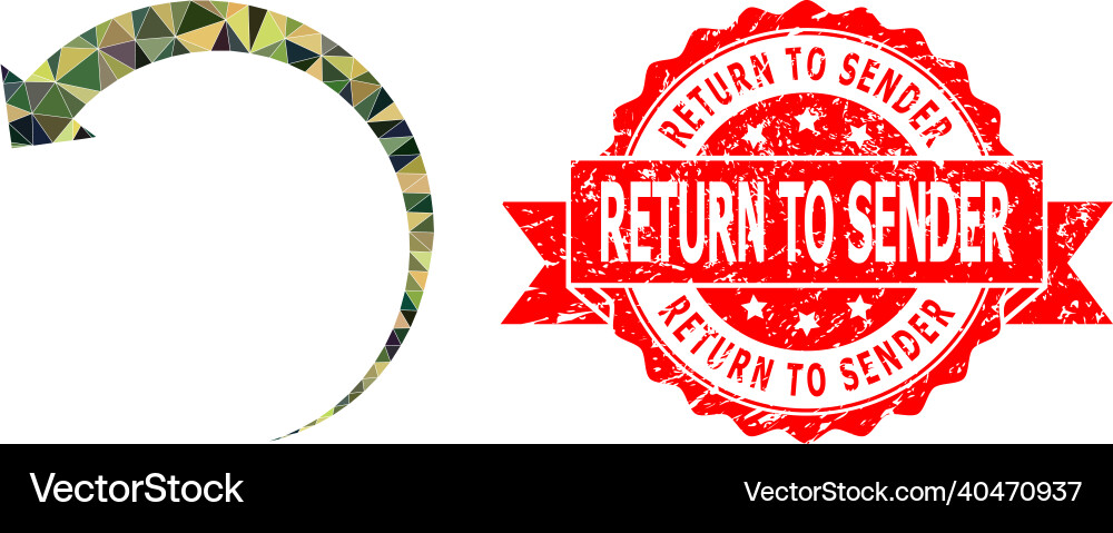 Scratched return to sender stamp and rotate Scratched return to sender stamp and rotate vector image