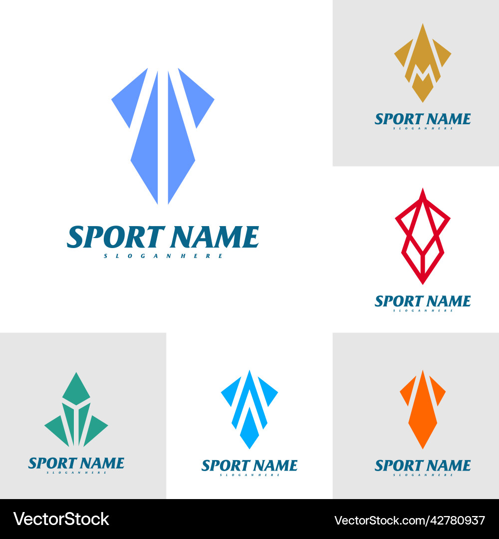Set of simple squid logo design template Vector Image