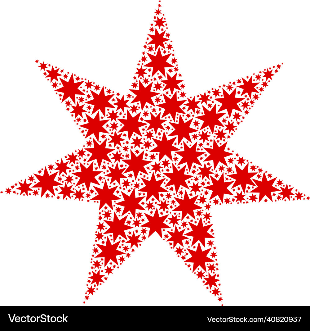 Seven pointed star recursion icon composition Seven pointed star recursion icon composition Vector Image