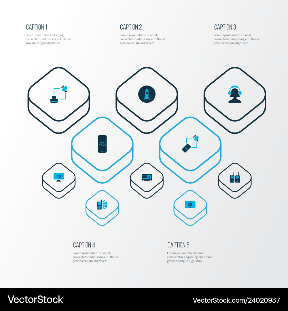 Telecommunication icons colored set with fast wifi Telecommunication icons colored set with fast wifi vector image