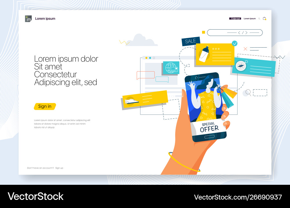 Website & Mobile Commerce Concepts vector image