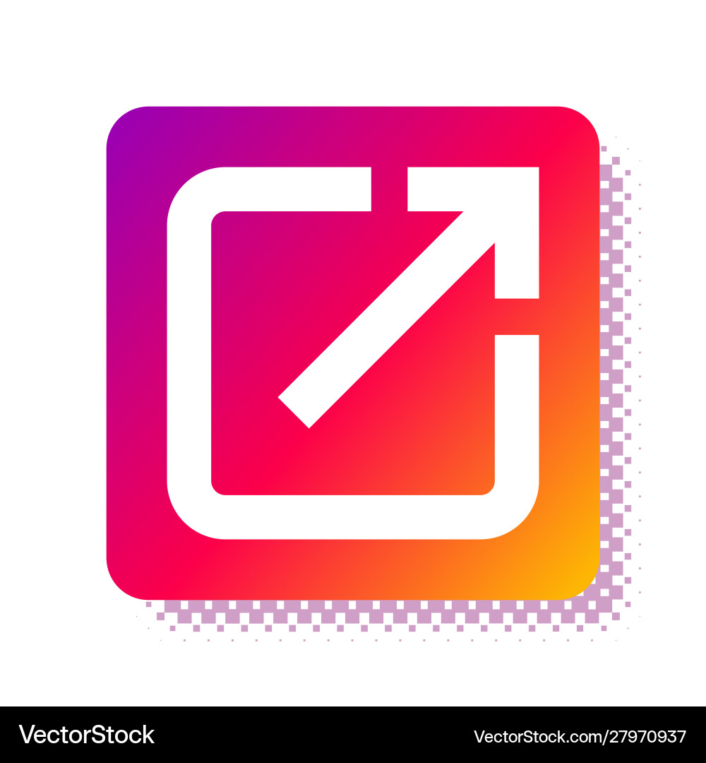 White open in new window icon isolated on Vector Image