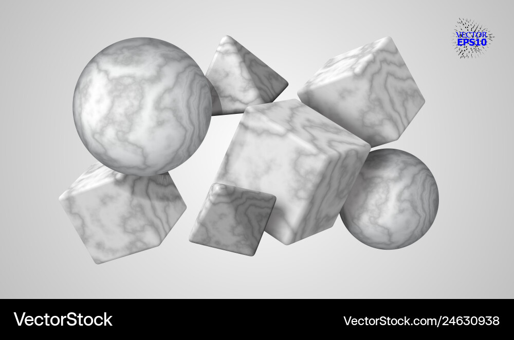 3d decorative figures of a cube triangle Vector Image