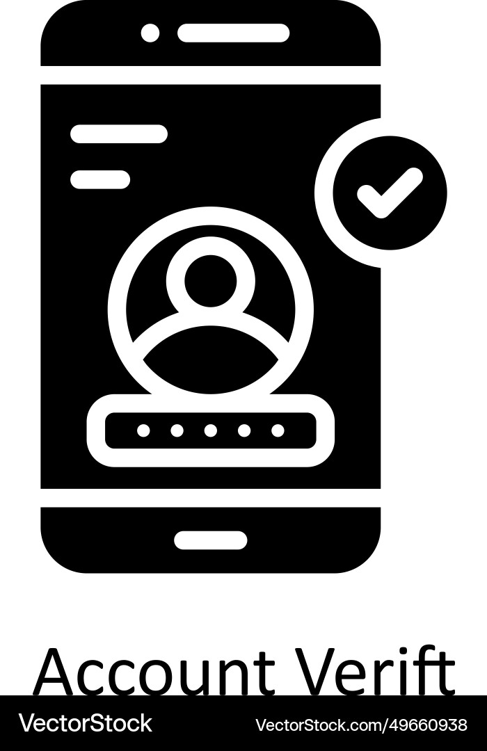 Account verify solid icon design Vector Image