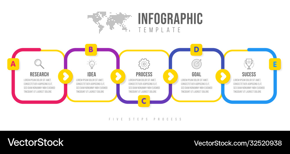 Business infographics template timeline with 5 Business infographics template timeline with 5 vector image