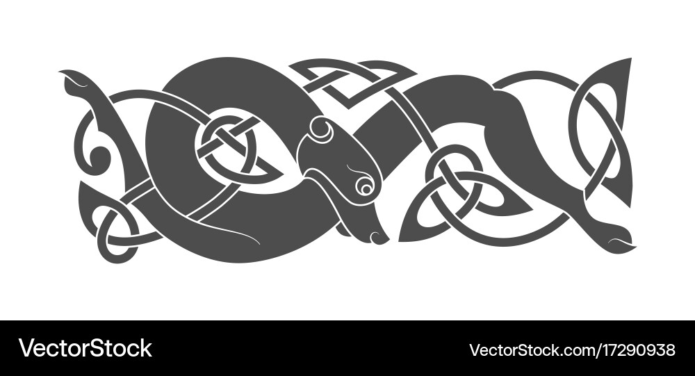 Celtic Knot Wolf Symbol vector image