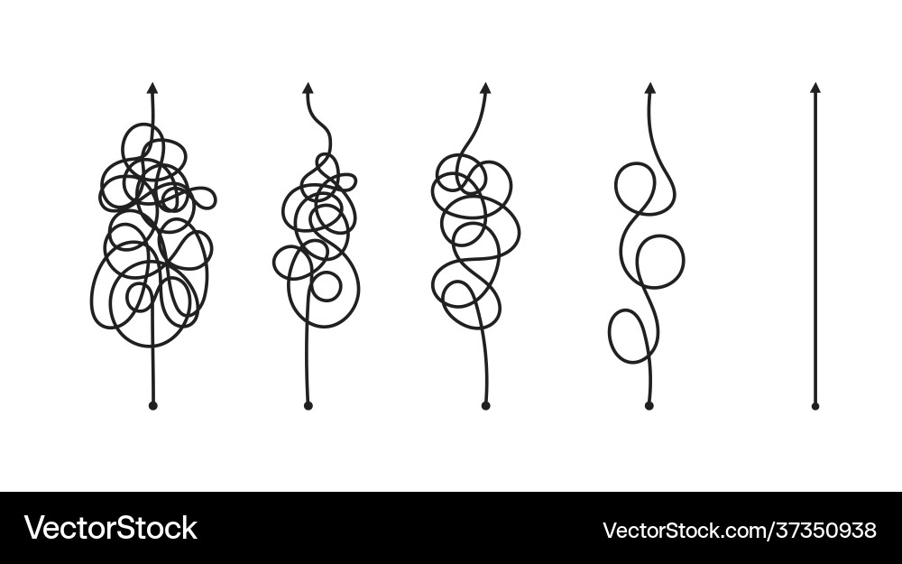 Complex and easy simple way from start to end Complex and easy simple way from start to end vector image