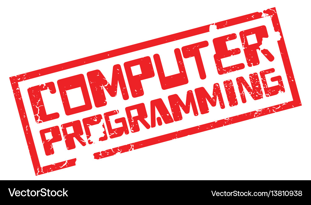 Computer programming rubber stamp Computer programming rubber stamp vector image