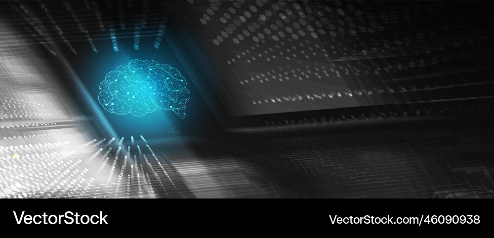 Conceptual technology of artificial intelligence Vector Image