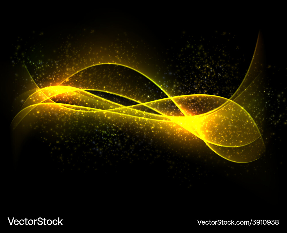 Dark glow background with color waves vector image