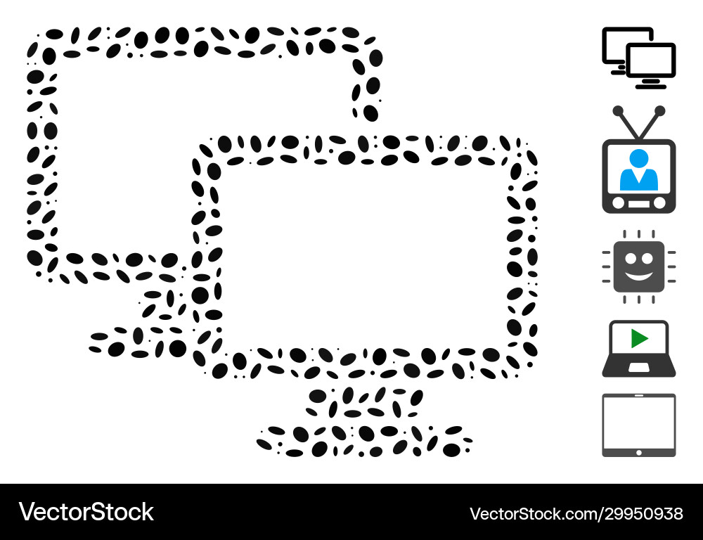 Ellipse mosaic computer workgroup Ellipse mosaic computer workgroup vector image