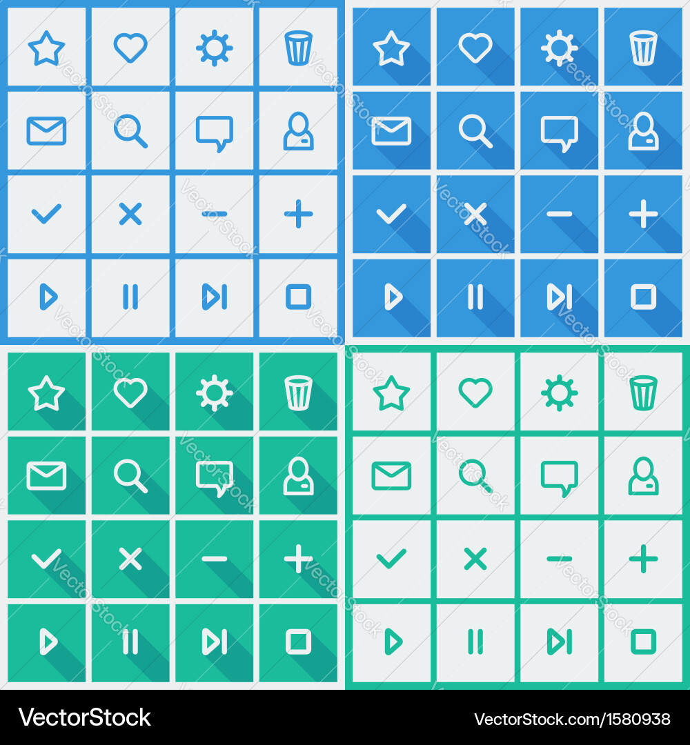Flache ui Designelemente - Set von Basis-Web-Symbolen vektorbild