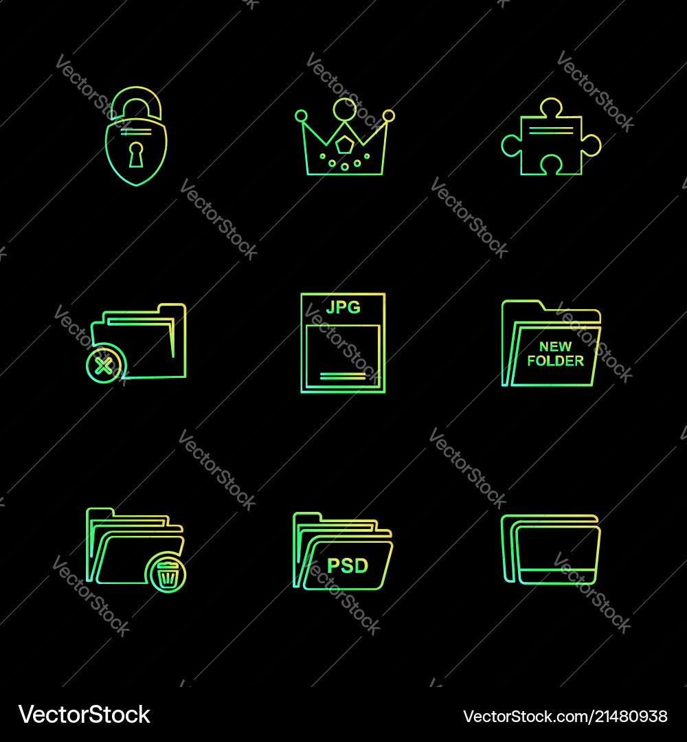 Folder files directory search code eps icons vector image