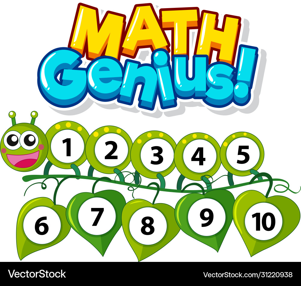 Font design for math genius with numbers one Font design for math genius with numbers one vector image