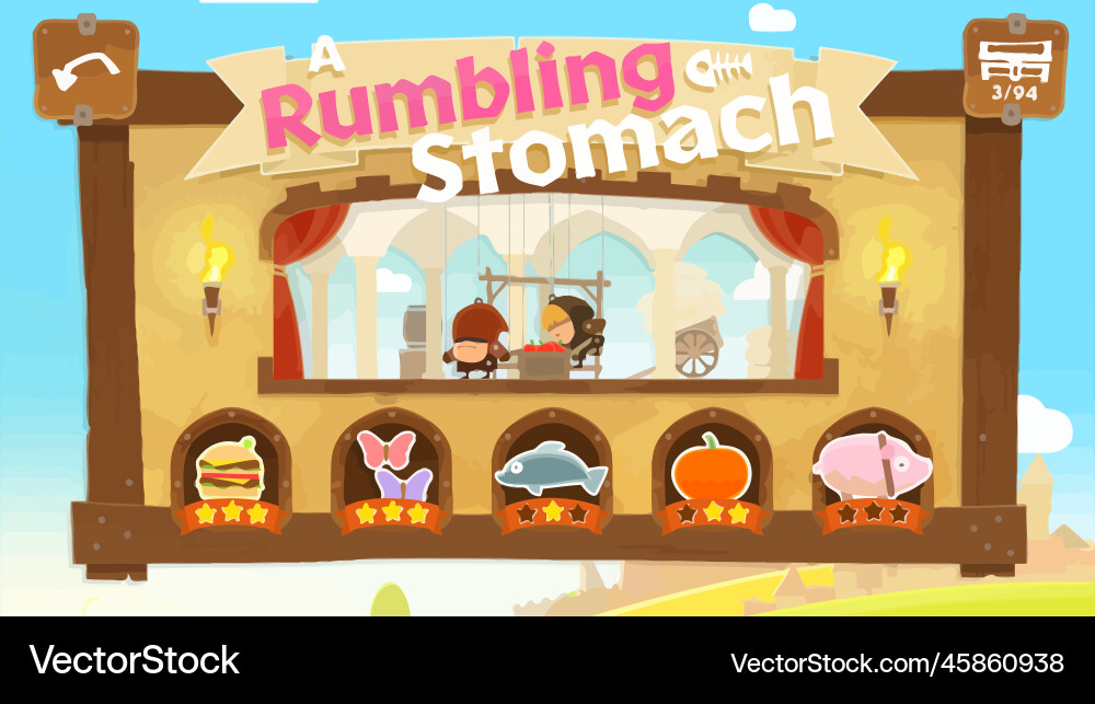 Level Button Game UI Elements Vector Image