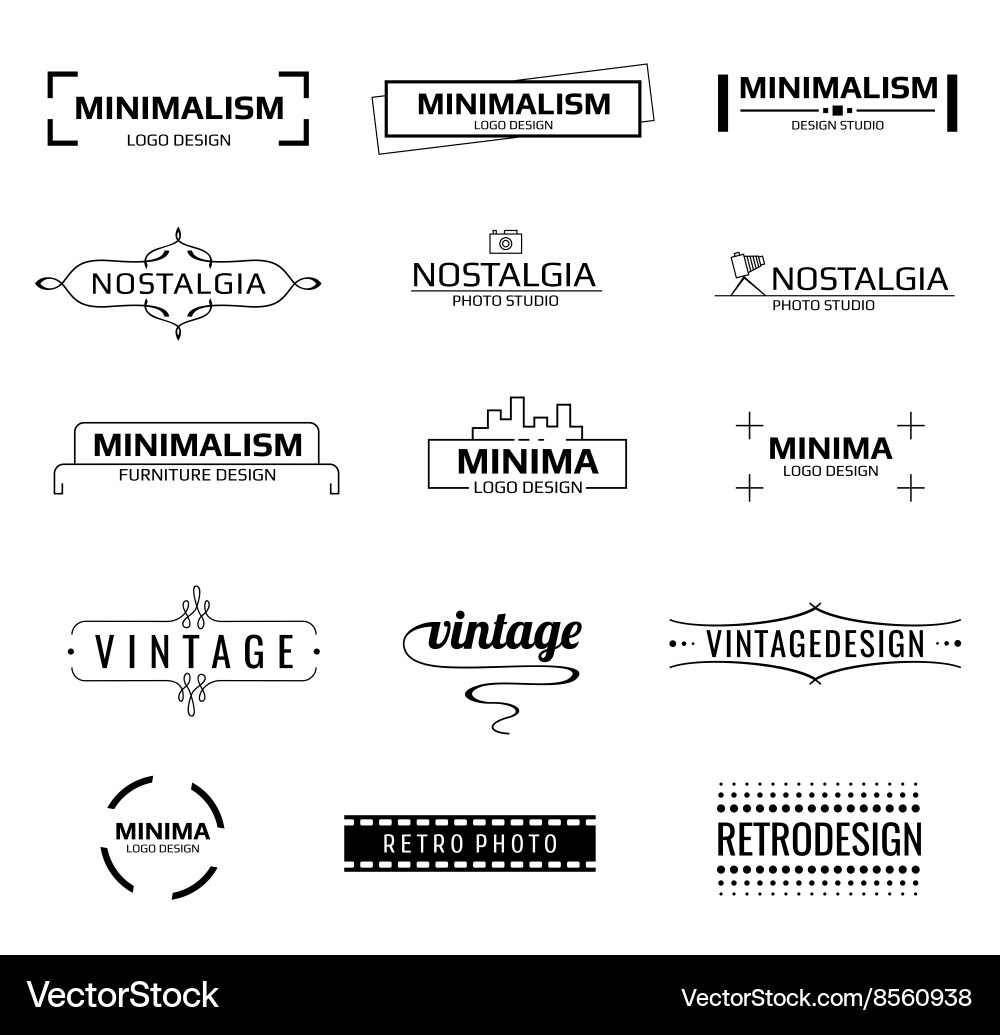 Minimal Line Emblems vector image