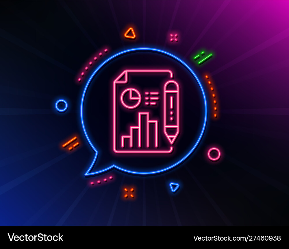 Report document line icon column graph sign Report document line icon column graph sign vector image
