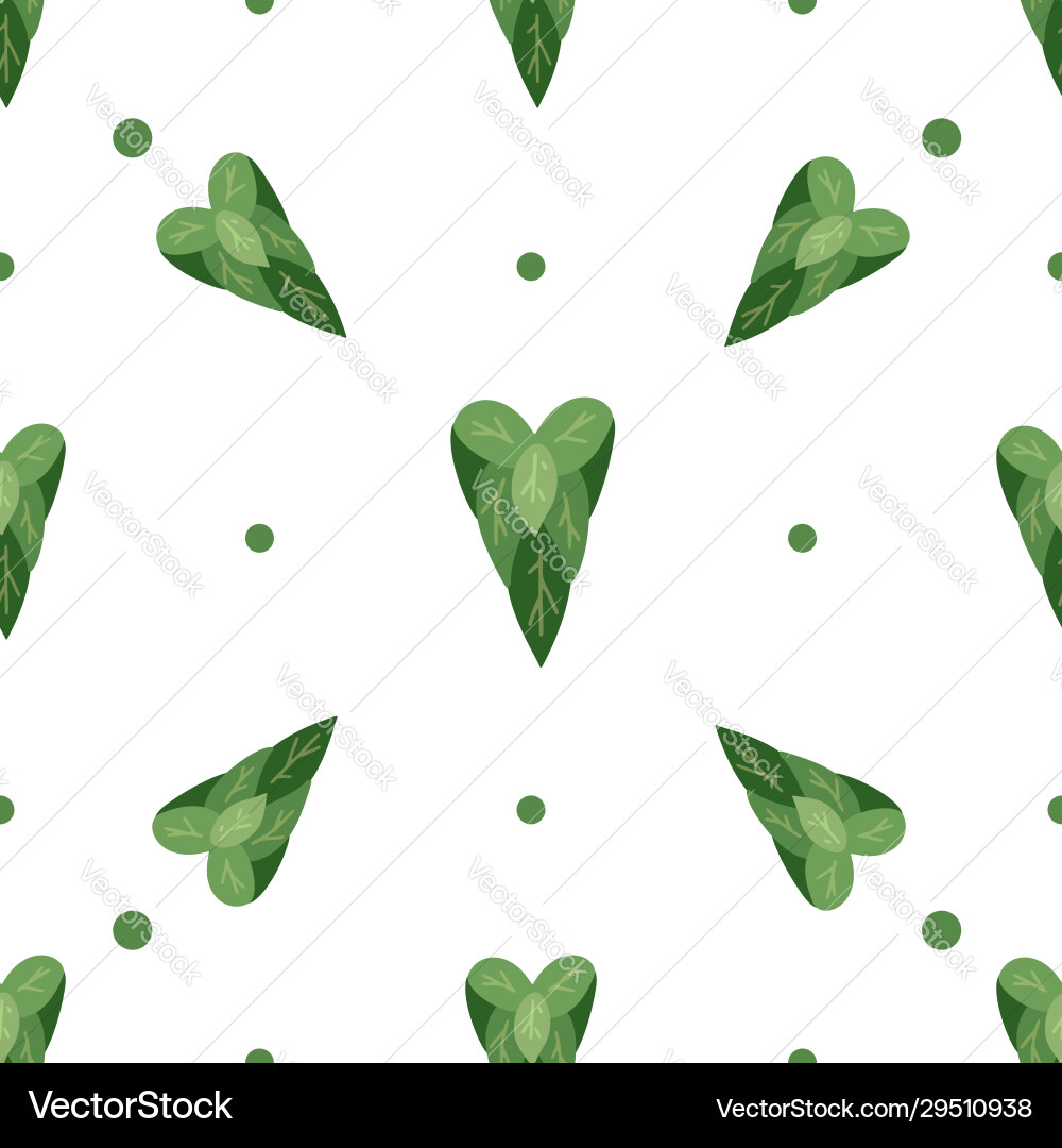 Seamless flat pattern with simple hearts from vector image