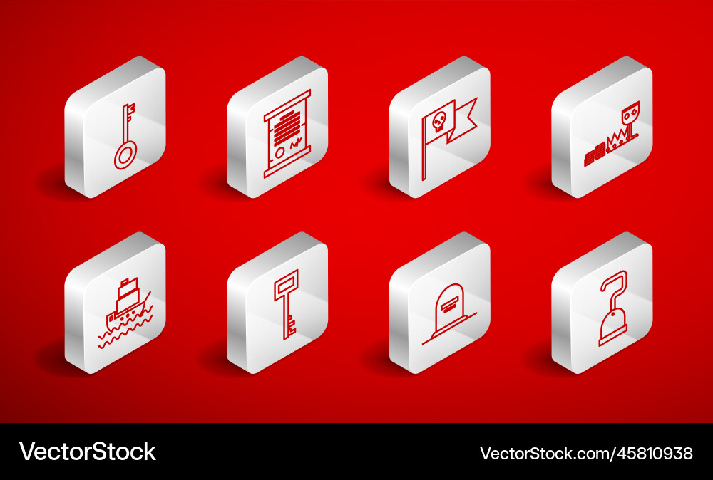 Set line pirate hook decree parchment scroll Set line pirate hook decree parchment scroll Vector Image