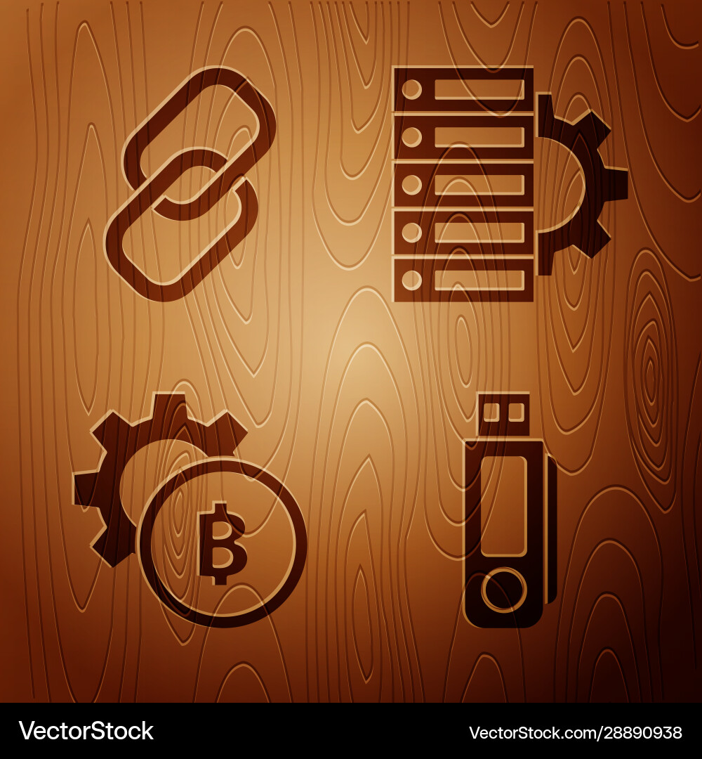 Set usb flash drive chain link cryptocurrency – Royalty-Free Vector |  VectorStock