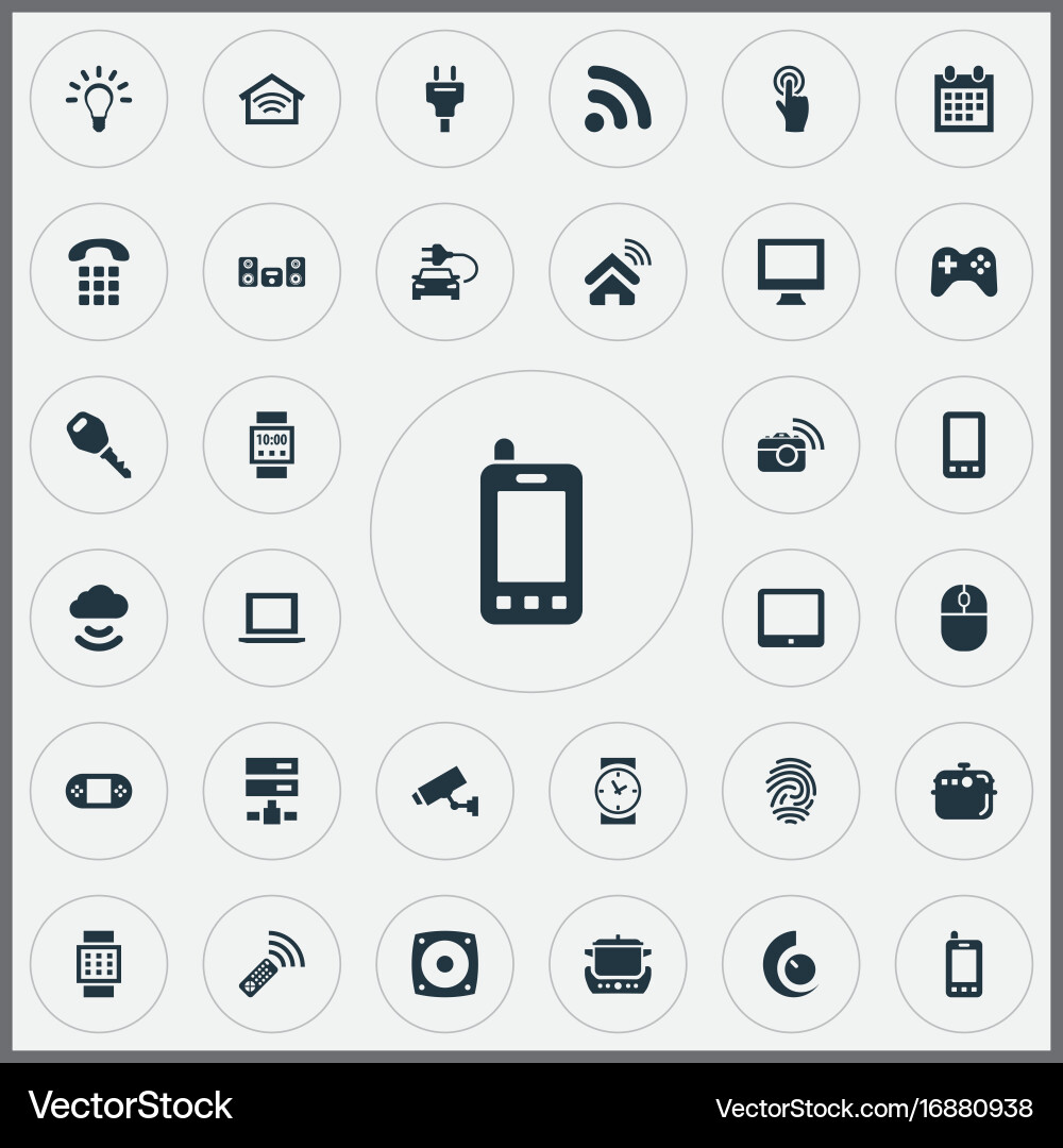 Simple Internet Icons Set vector image