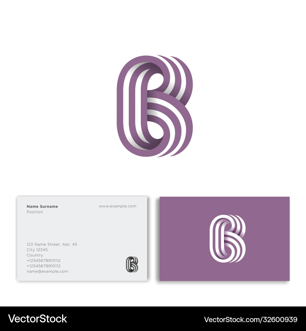 B Brief besteht aus drei Streifen Monogrammgeschäft B Brief besteht aus drei Streifen Monogrammgeschäft vektorbild