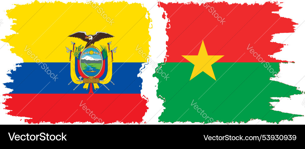 Burkina faso and ecuador grunge flags connection Burkina faso and ecuador grunge flags connection vector image
