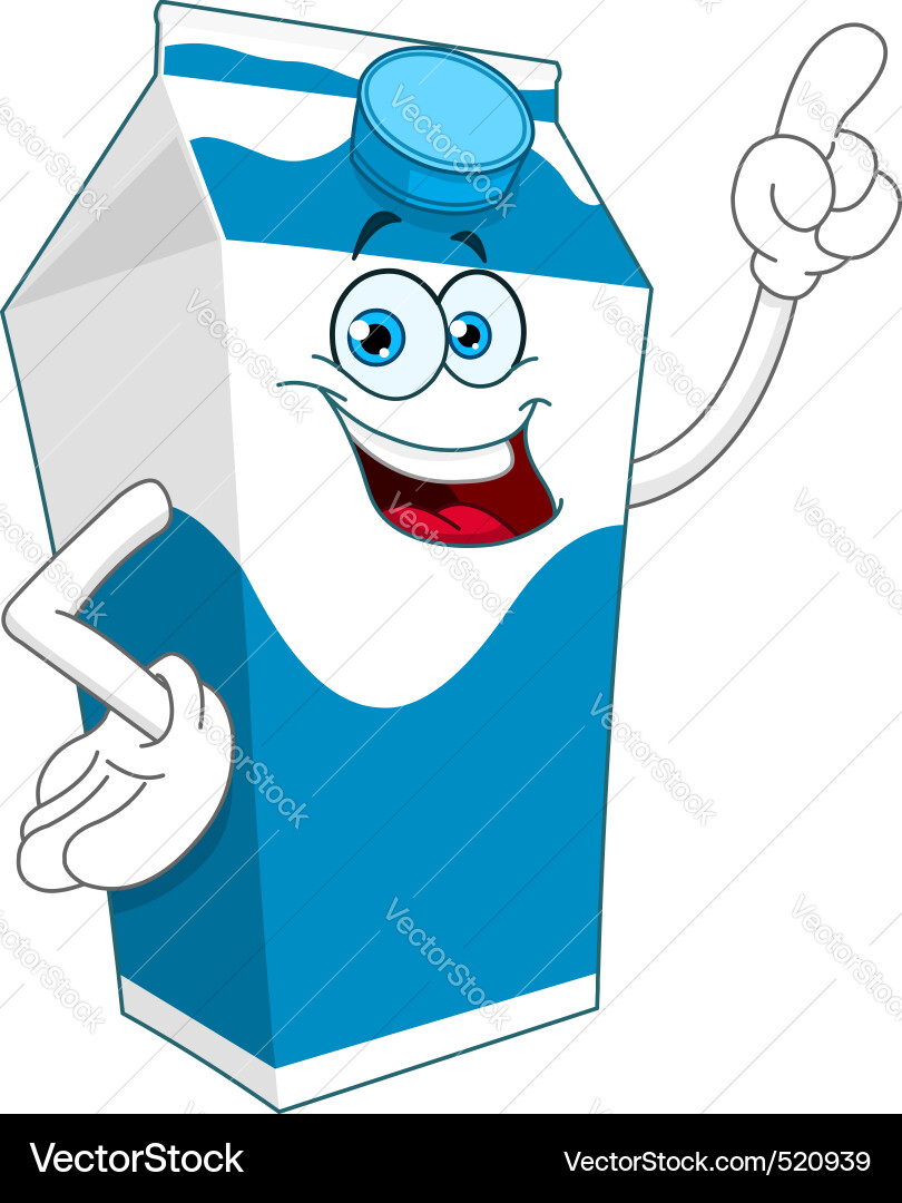 Cheerful Milk Carton Vector Image